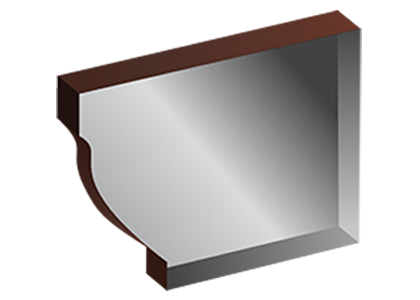 Заглушка желоба левая МП Модерн 120х86 мм. (RAL 8017)
