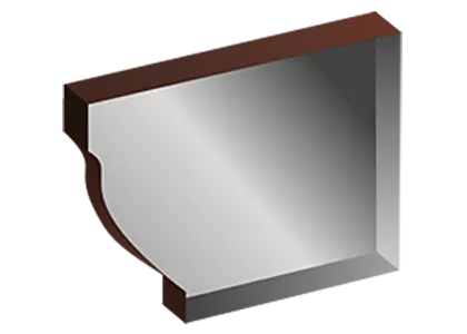 Заглушка желоба левая МП Бюджет 120х86 мм. (RAL 8017) Заглушка желоба левая МП Бюджет 120х86 мм. (RAL 8017)