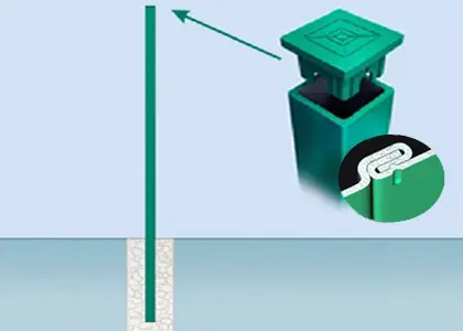 Столб под бетонирование - 1150.60х40.1,5мм (RAL 6005) Столб под бетонирование - 1150.60х40.1,5мм (RAL 6005)