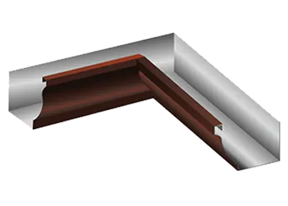 Угол желоба внутренний 120х86 мм.