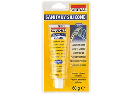 САНИТАРНЫЙ СИЛИКОН SOUDAL бесцветный (блистер) САНИТАРНЫЙ СИЛИКОН SOUDAL бесцветный (блистер)