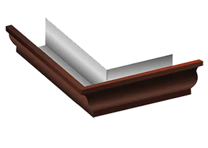 Угол желоба наружный МП Бюджет 120х86 мм. (RAL 8017)