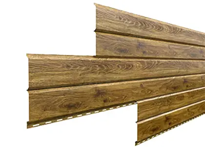 Металлический сайдинг L-БРУС - 3000, 0.45 мм (ECOSTEEL, Дуб)