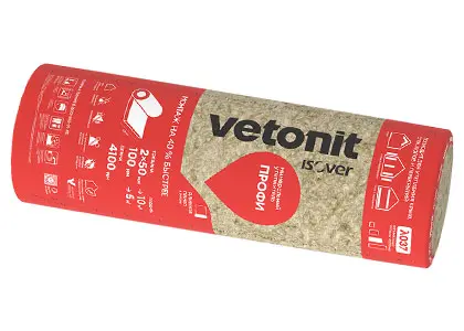 Выбранный вариант: Vetonit (Isover) ПРОФИ, 100 мм (2 рулона) Выбранный вариант: Vetonit (Isover) ПРОФИ, 100 мм (2 рулона)
